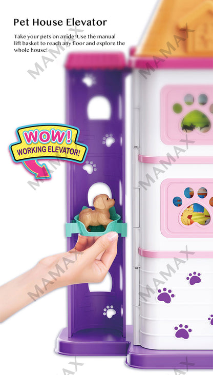 55cm Tall Large Size Luxurious Mega 3D Pet Play House With Elevator