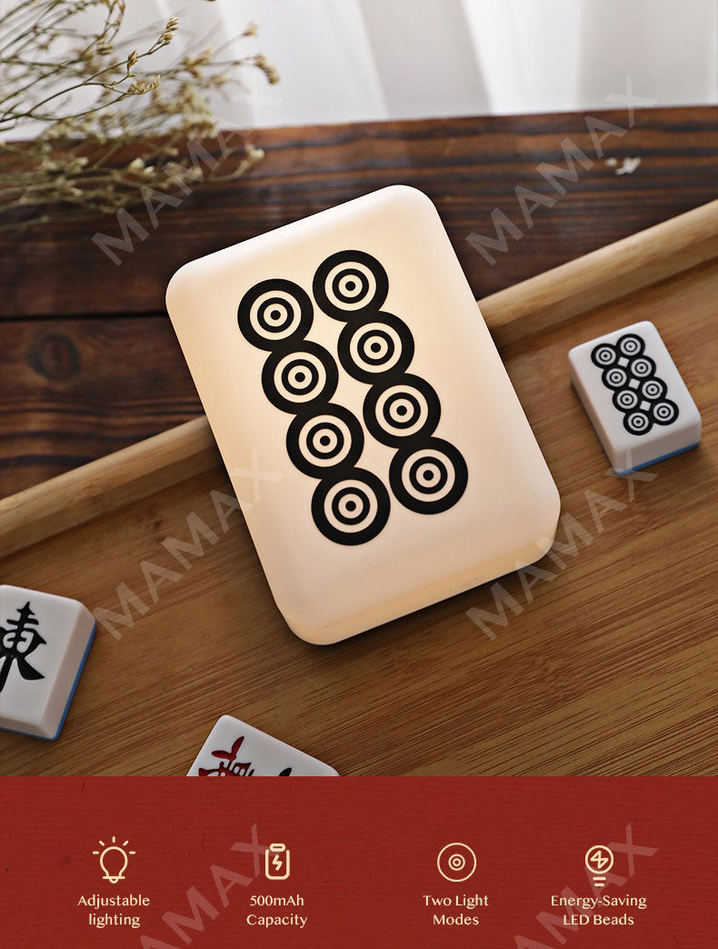 Mahjong Tile LED Night Light Rechargeable★Warm White Yellow Light✅2 Lighting Modes✅