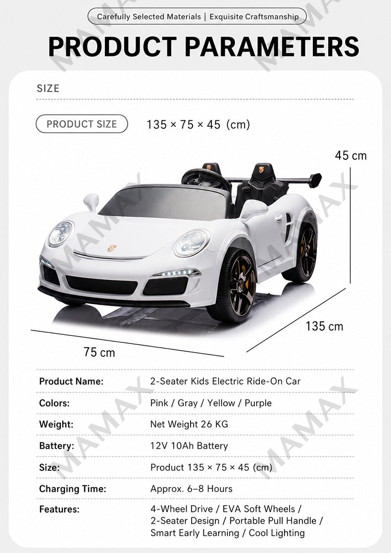 MAMAX🔥NEW🔥2-Seater Official Licensed Porsche RUF CTR3 Kids Electric Ride On Toy Car★