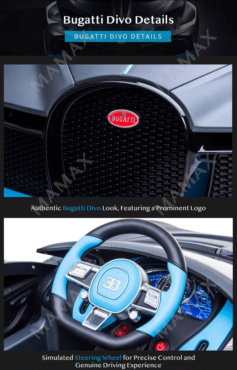 🔥NEW🔥Official Licensed Bugatti Divo Large Size Kids Electric Ride On Toy Car