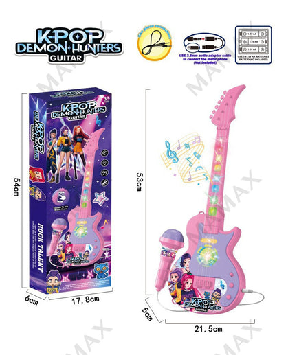 Kids K-Pop Demon Hunters Music Toy★Light-Up Guitar✅Microphone✅Singing Machine/Boombox