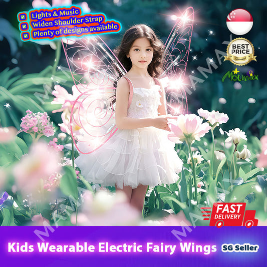 Kids Wearable Electric Fairy Wings With Lights & Music★Butterfly Flapping Wings
