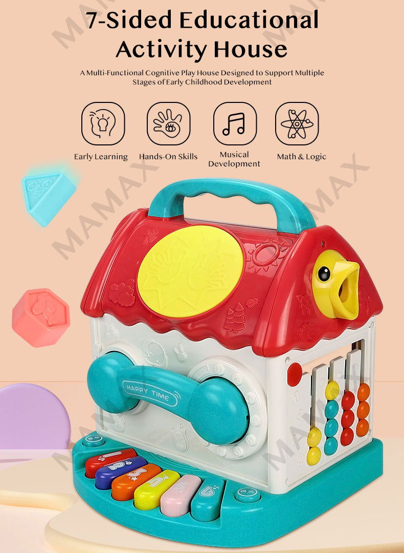 7-in-1 Multifunctional Activity House for Toddlers★Early Learning Music&Shape Toy✅18 Months+✅
