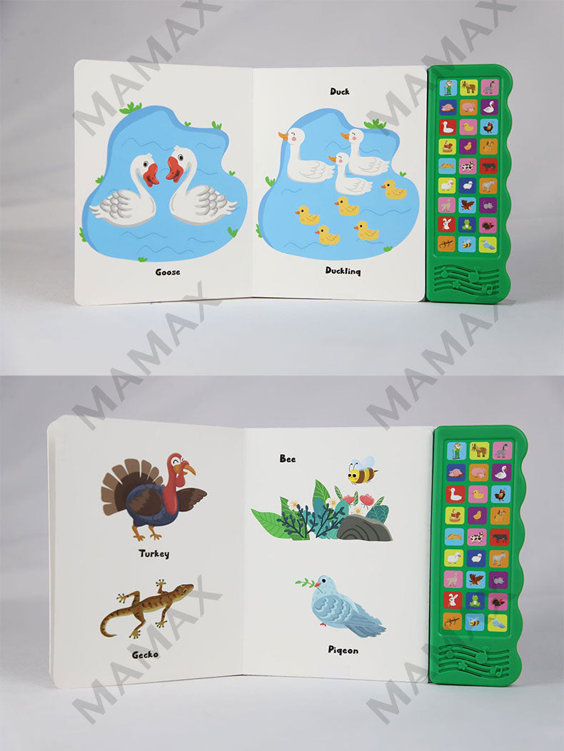 Let's Learn Animals/Farm Animals 27 Buttons Kids Electronic Sound Book★