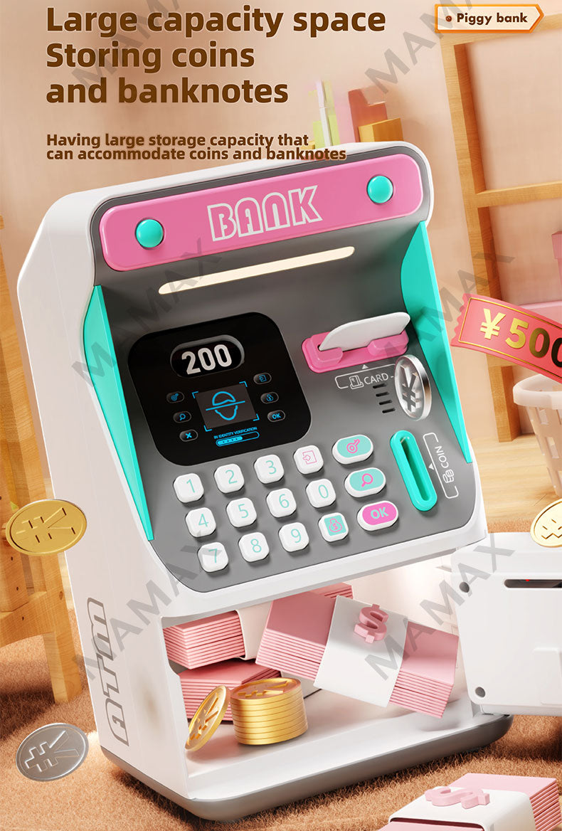 Electronic Kids Smart ATM Machine Toy★Password Piggy Bank with Voice&Face Recognition
