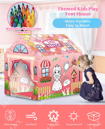 DIY Doodle/Graffie Themed Kids Pretend Play Tent House With Free Wahsable Watercolour Marker