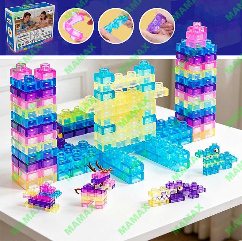 Soft Jelly Building Blocks 40 pcs Creative Building Fun For Ages 3+