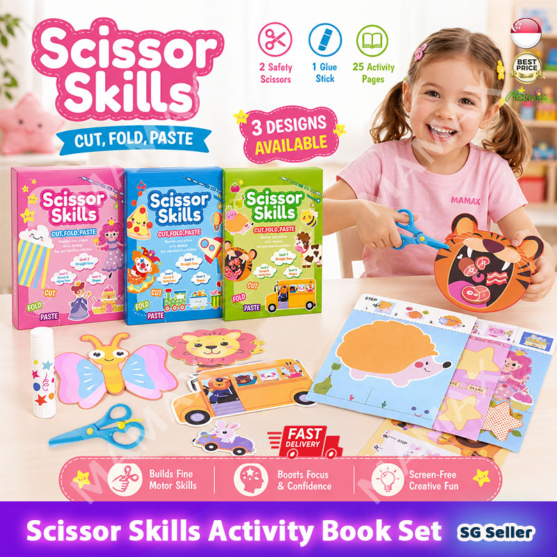 Scissor Skills Activity Book Set for Kids★