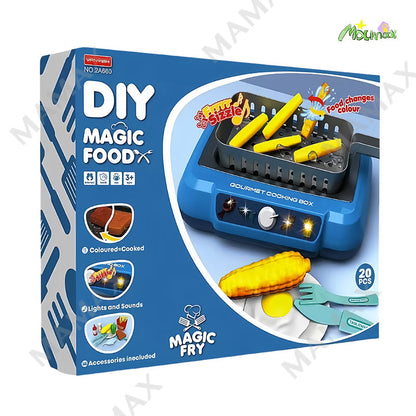 20Pcs Kids DIY Magic Fry Food Colour Chage Toy Set With Lights&Sound