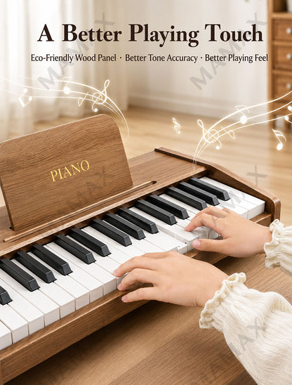 MAMAX【SG Ready Stock】Premium 37 Keys Wooden Electronic Piano for Kids★