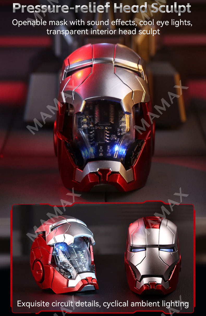 Official License Collectible Iron Man MK5 Dual 5W Bluetooth Speaker With Openable Magnetic Head Sculpt