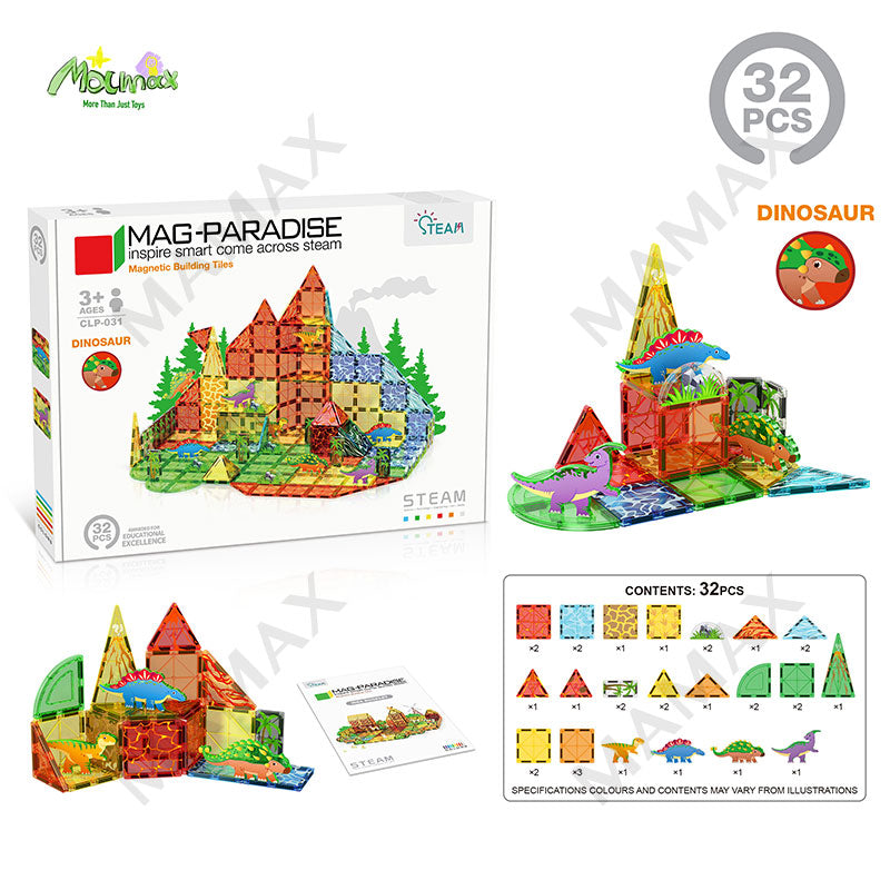 Large Magnetic Building Tiles Set for Kids 3+