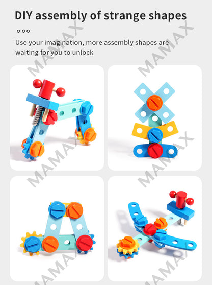 Kids Wooden Tools Truck Toy Set★Educational Montessori Tool Cart