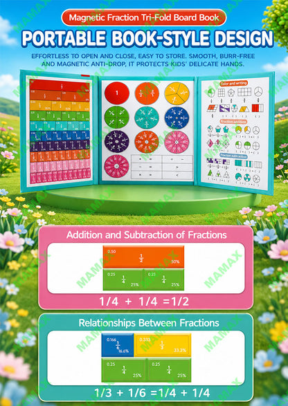 Magnetic Fraction Learning Board Play Book★Math Manipulatives Educational Toy✅