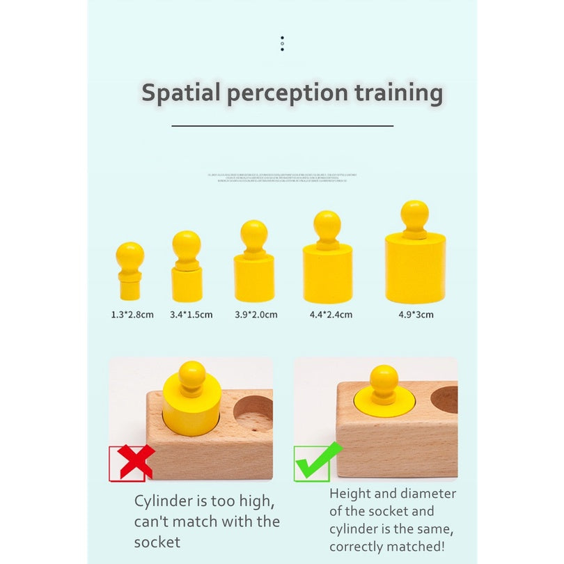 Wooden Socket Cylinder Educational Montessori Toy