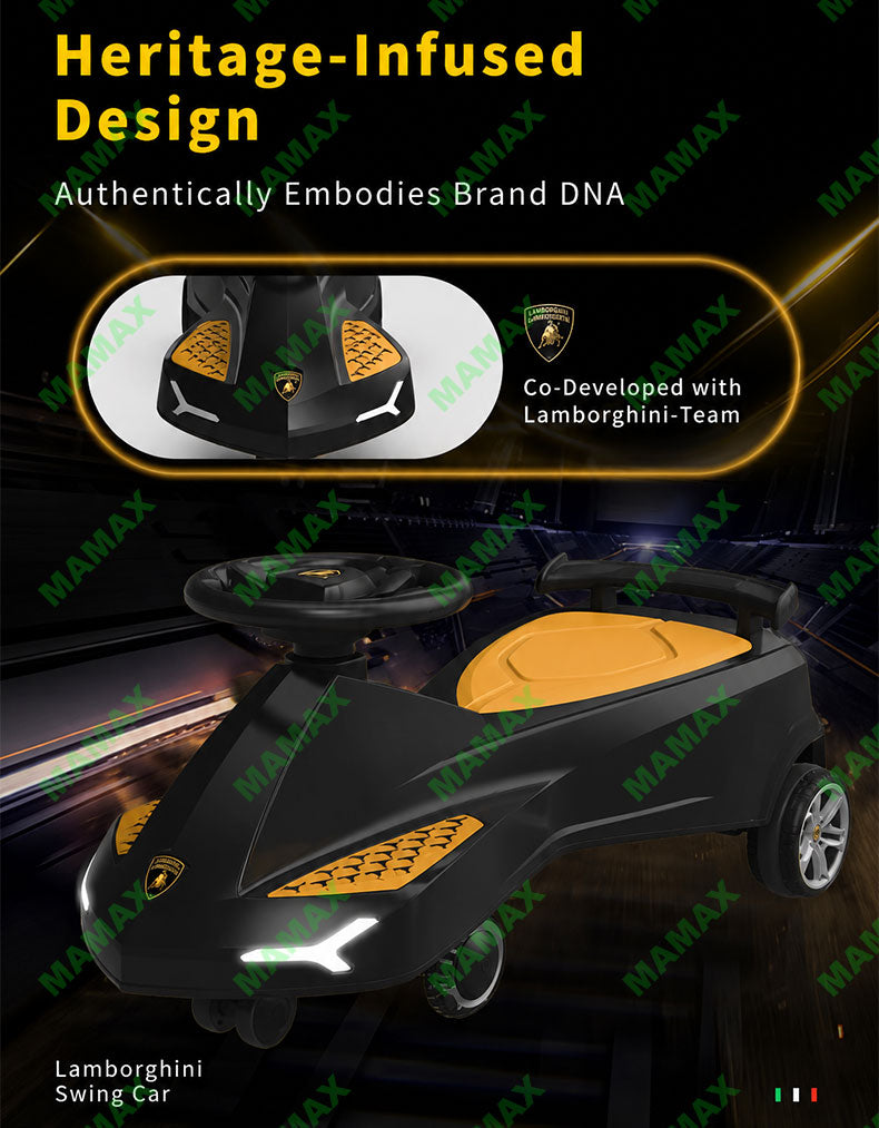 Lamborghini Official Licensed Kids Swing Car★360° Wiggle Ride-On✅