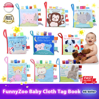 Funny Zoo Baby Cloth Animal Tag Book