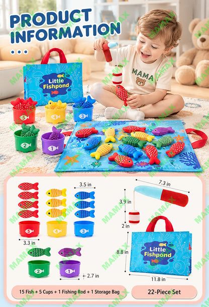 MAMAX【SG Ready Stock】22PCS Magnetic Fishing Toy Set with Storage Bag for Toddlers Kids★
