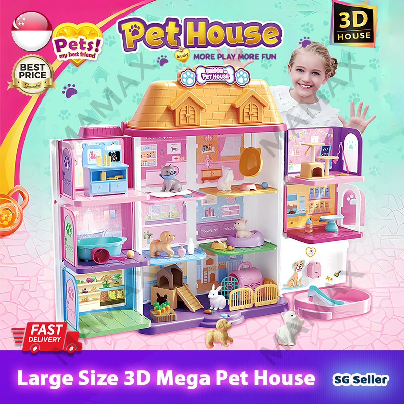 55cm Tall Large Size Luxurious Mega 3D Pet Play House With Elevator