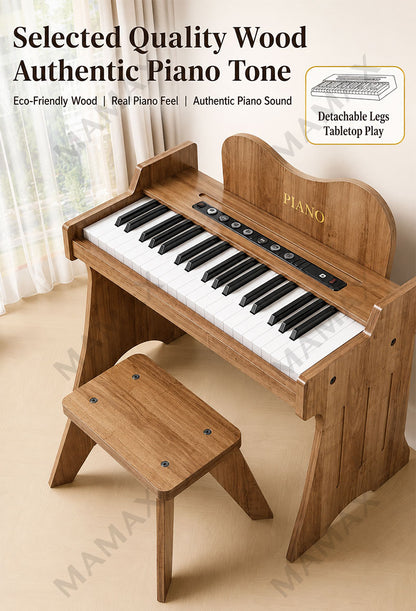MAMAX【SG Ready Stock】Premium 37 Keys Wooden Electronic Piano for Kids★