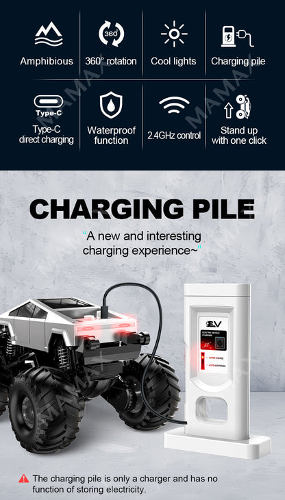 Tesla CyberTruck Remote Control Amphibious Off-Road Vehicle With Type C Direct Charging&Charging Pile★360° Rotation