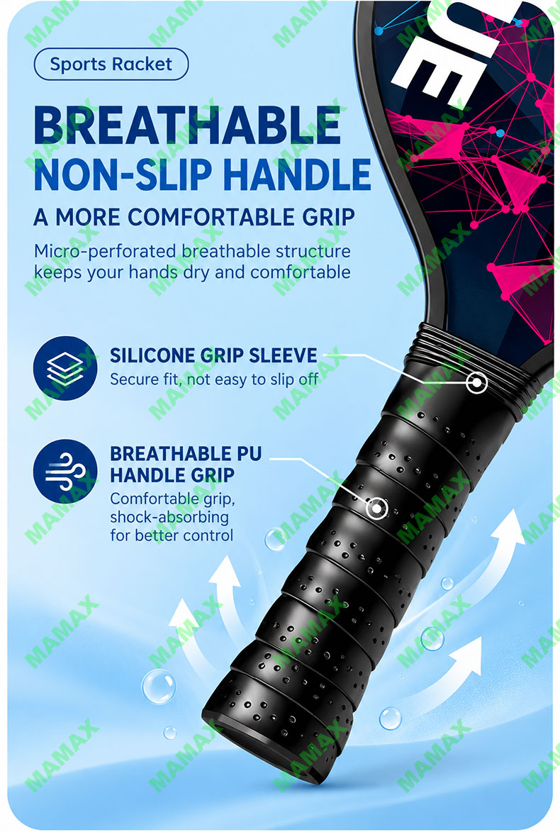 MAMAX【SG Ready Stock】Kids Lightweight Pickleball Set 2 Paddles+4 Balls+Storage Bag