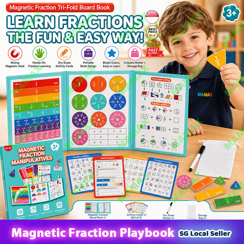 Magnetic Fraction Learning Board Play Book★Math Manipulatives Educational Toy✅