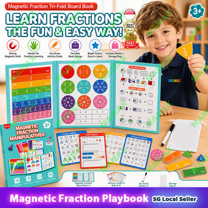 Magnetic Fraction Learning Board Play Book★Math Manipulatives Educational Toy✅