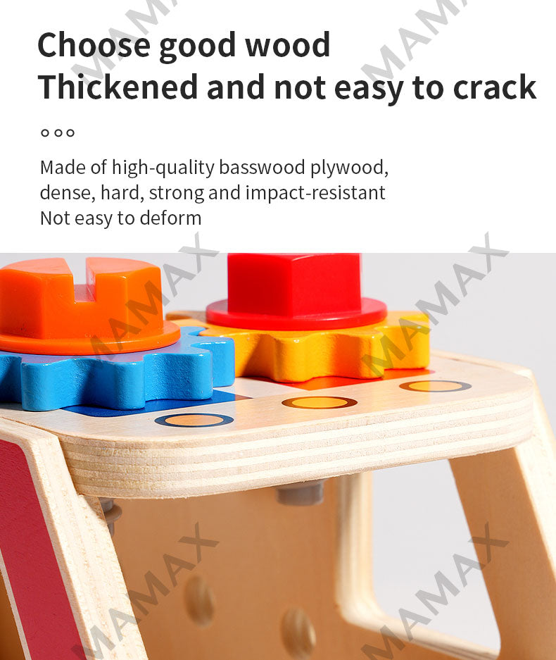 Kids Wooden Tools Truck Toy Set★Educational Montessori Tool Cart