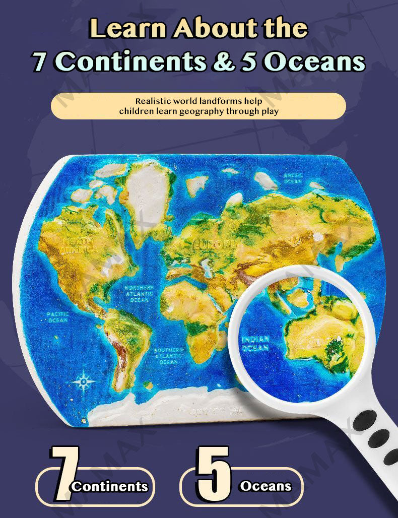 World Map Dig Kit for Kids★Gems&Crystals Excavation Toy✅