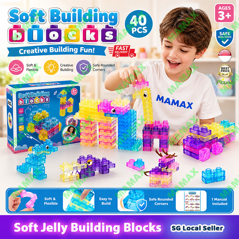 Soft Jelly Building Blocks 40 pcs Creative Building Fun For Ages 3+