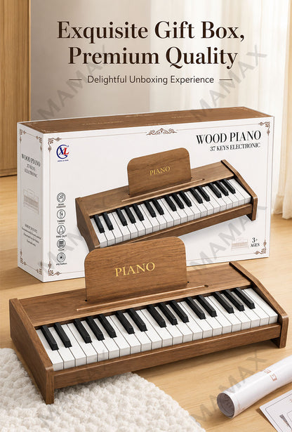 MAMAX【SG Ready Stock】Premium 37 Keys Wooden Electronic Piano for Kids★