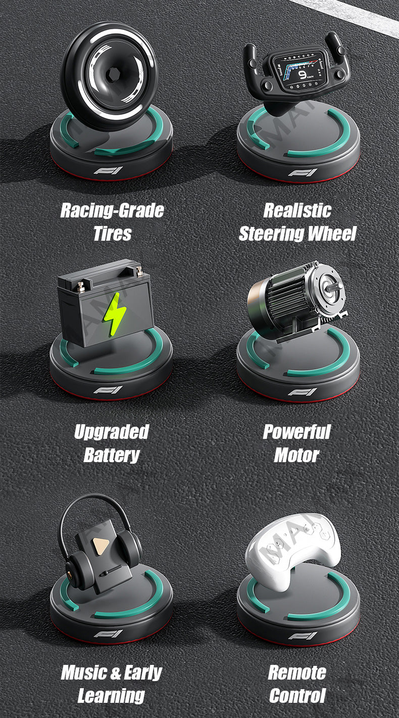 24V Kids Electric 360° Drifting F1 Racing Car With Remote Control➕Lights➕Music🏎️