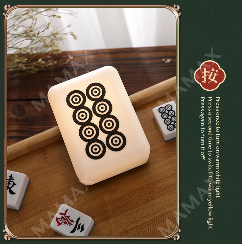 Mahjong Tile LED Night Light Rechargeable★Warm White Yellow Light✅2 Lighting Modes✅