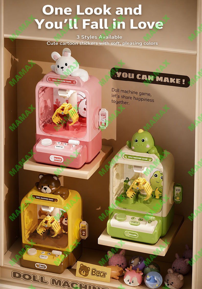 Kids Animal Claw Machine Toy★Battery Operated Mini Arcade Grabber with Sound Effects