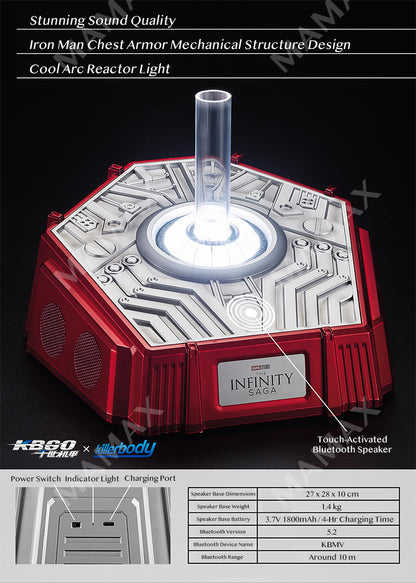 1:1 Scale Wearable Iron Man Helmet Bluetooth Speaker★Voice/Remote/Touch Control✅LED Eye Lights✅