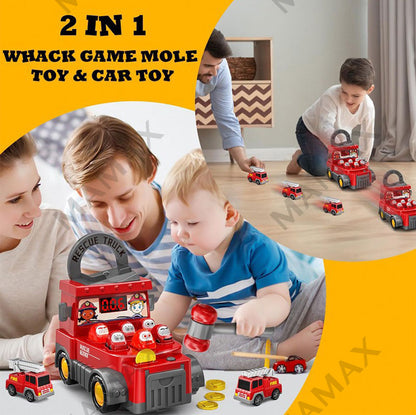 Whac-A-Mole Truck Toy★Firefighter/Police/Construction Car✅1 FREE RADOM MINI CAR🎁