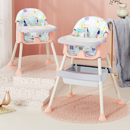 Multi-functional Adjustable Baby High Chair with Storage Box