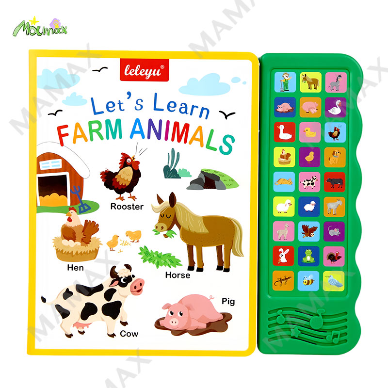 Let's Learn Animals/Farm Animals 27 Buttons Kids Electronic Sound Book★