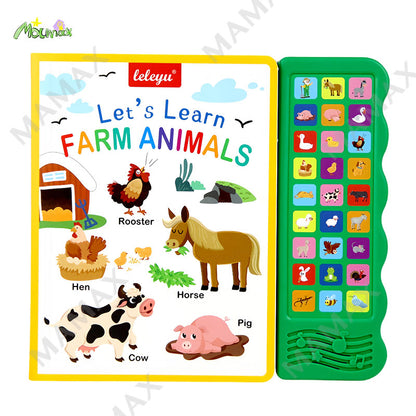 Let's Learn Animals/Farm Animals 27 Buttons Kids Electronic Sound Book