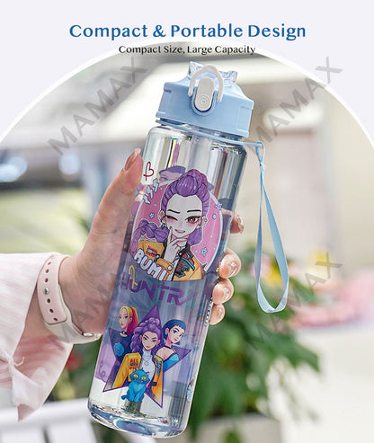 750ml K-Pop Demon Hunters Water Bottle★One Touch Open✅Leakproof✅
