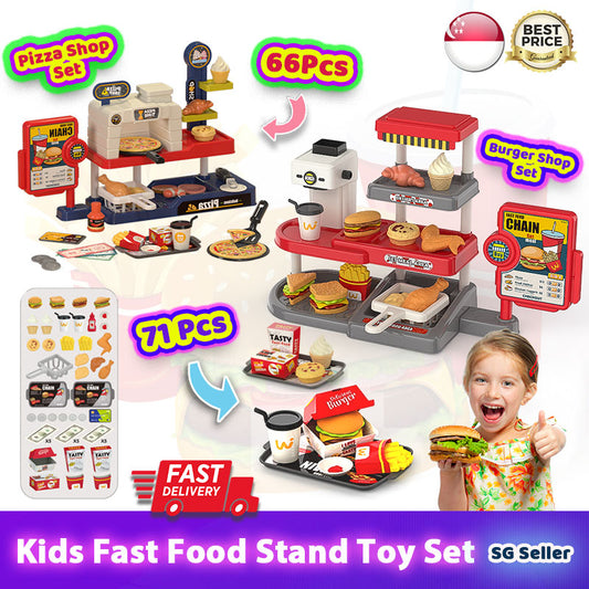 71Pcs/66Pcs Mini Fast Food Chain/Pizza Shop/Burger Shop