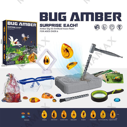 Kids Bug Amber Digging Kit Toy★Archaeological Excavation Toy Set