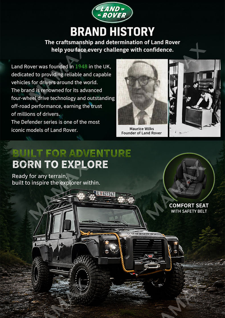 MAMAX🔥NEW🔥Officially Licensed Land Rover Defender Kids Ride On Car★