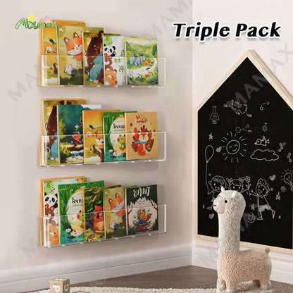 No-Drilling On Walls Minimalist Kids Floating Book Storage/Display Rack