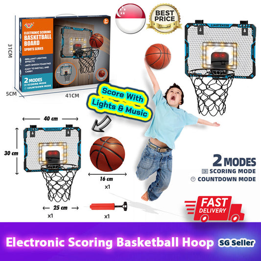 Electronic Foldable Scoring Basketball Board/Hoop With Lights Effects&Music