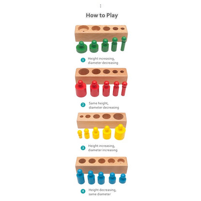 Wooden Socket Cylinder Educational Montessori Toy