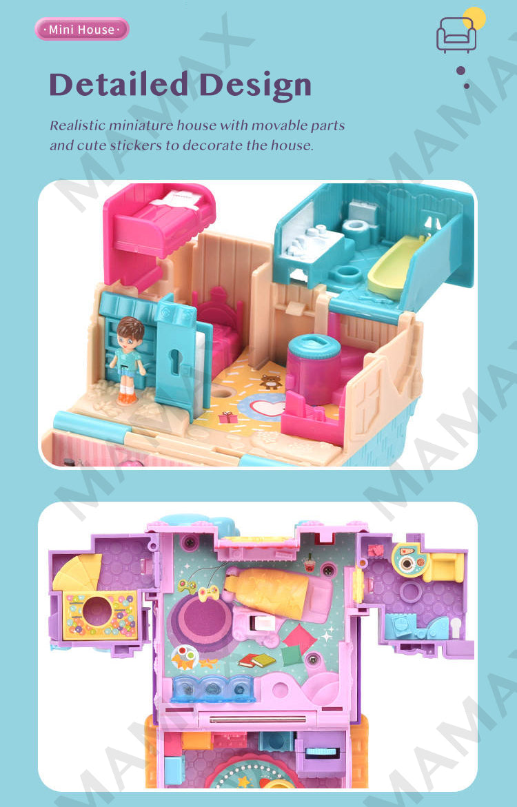 Kids 6-Themed Design 3D Surprise Mini Multi-Storey Treasure House Toy Set With Lights&Music&Keys