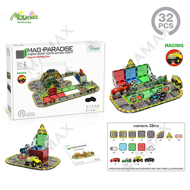 Large Magnetic Building Tiles Set for Kids 3+