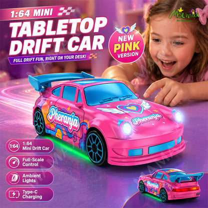 1/64 Micro Simulated Drifting Remote Control Car With Light Effects★Type-C Direct Charging✅FREE 4 Road Cones Included🚧